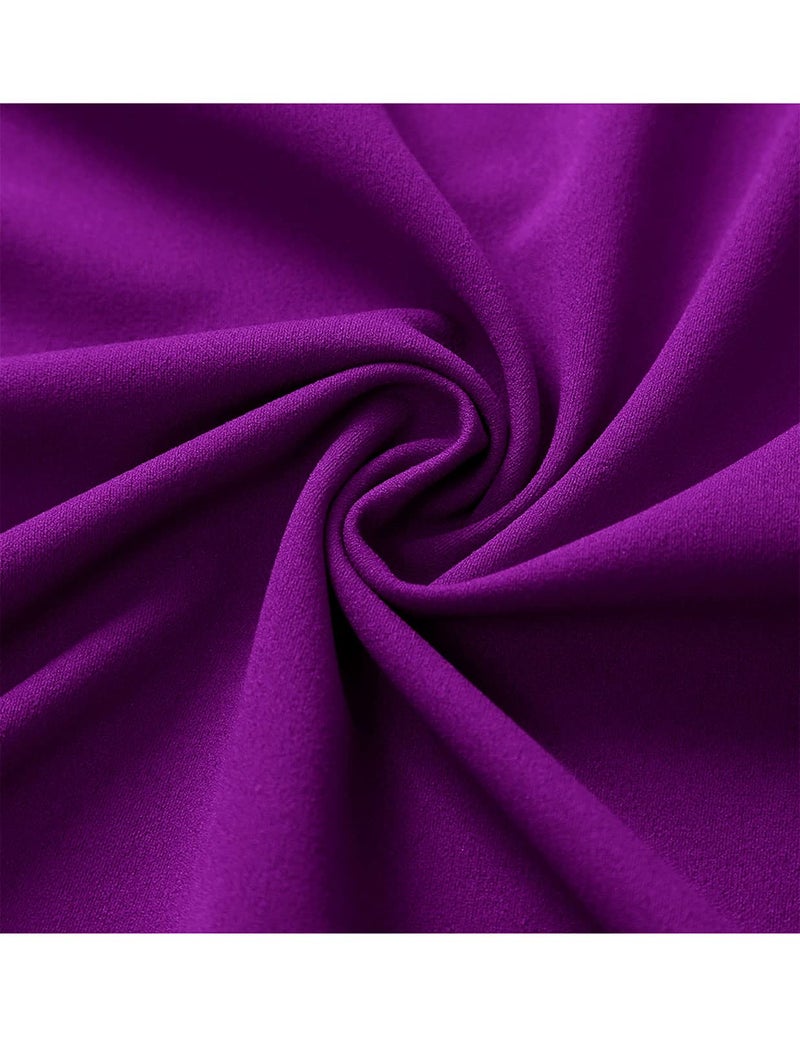DRESSTELLS Cocktail Dress, Modest Formal Wedding Guest Dresses for Women, Vintage Tea Party Dress 2024, Summer Fit and Flare Homecoming Dress Purple XL - Image 5